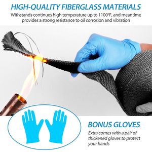 Cinta de Fibra de Vidrio para Aislamiento Térmico de Escape de 50 Pies para Tubo Colector de 2 Pulgadas, Sistemas de Tuning con 12 Bridas de Sujeción - Product Image 4