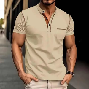Polo homme été 2025 – T-shirt en coton à manches courtes pour jeune homme avec col boutonné, coupe ajustée respirante, couleur unie - Product Image 5