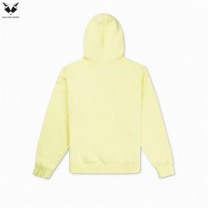 Ensemble sweat à capuche demi-zippé jaune clair et short pour homme, style automne décontracté, en polaire légère – Nouvelle collection - Product Image 5