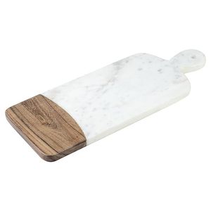 COMMONLY MARBLE TRAY CHESSE BOARD Stainless Steel Besafe Decorative Marble and Acacia Wood Cutting Board Marble with Handle - Product Image 5
