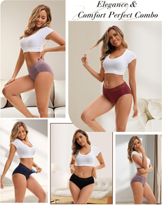 Culottes pour femmes, strings sans couture, dentelle, côtés ondulés, taille basse, équipement de haute qualité, matière douce et extensible - Product Image 5