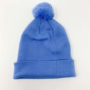 <b>Light</b> Blue Acrylic <b>Beanie</b> With Pom-Pom Unisex Winter <b>Hat</b> Casual Style 56-58CM Head Circumference Computer Knitted Solid Color - Product Image 5