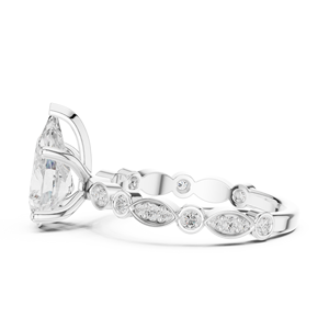 Meenara jewels Anillo de compromiso de banda trenzada de oro sólido de 14 quilates para ella con diamante de laboratorio - Product Image 3