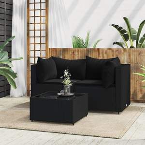 Conjunto de Muebles de Jardín Negros para Patio, Colección de Muebles de Exterior - Product Image 1