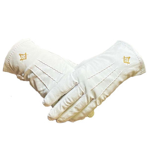 Guantes de Ceremonia de Algodón Premium Blancos para Reuniones Fraternales, Transpirables y de Ajuste Suave - Product Image 5