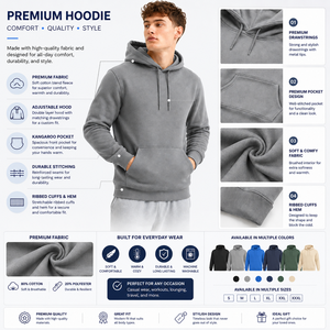 Sudadera con Capucha Unisex 100% Algodón, Personalizada con Logotipo, para Invierno, Suave, Cómoda, Informal, Venta al Por Mayor - Product Image 4