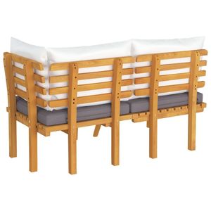 Juego de salón de patio de 2 piezas de madera de acacia maciza con cojines Juegos de jardín Producto - Product Image 5