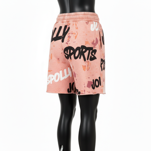 Shorts pour femmes en coton épais, effet délavé, toucher doux, taille élastique, logo imprimé, style vintage - Product Image 5