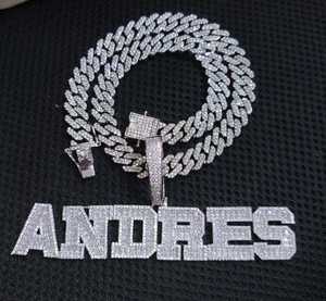 Colgante Personalizado con Nombre ANDRES, con Cadena Cubana, Diamantes de Moissanita, Joyería Hip Hop de Lujo - Product Image 1