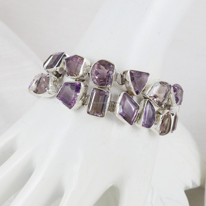 Bracelet de manchette en argent sterling de qualité supérieure avec pierres précieuses naturelles unisexe vente en gros cadeau bijoux en cristal bracelets à maillons en vrac - Product Image 4