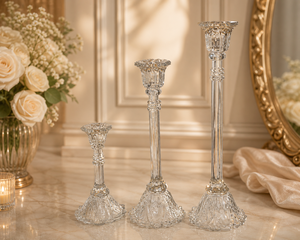 Porte-bougie en verre cristal, design moderne, écologique, coupé à la main, soufflé à la bouche, motif unique, décoration de table - Product Image 4