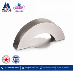 Classic Stainless Steel Round Fancy Free Standing Napkin <b>Holder</b> - Product Image 2
