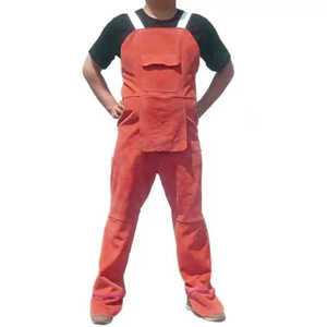 High Quality Heavy-Duty Industrial Cowhide Split <b>Leather</b> <b>Apron</b> Flame Resistant Welding Body Protector Sleeveless Adjustable - Product Image 3