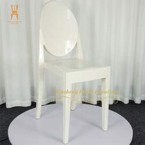 Venta al por mayor <span class=keywords><strong>barato</strong></span> transparente de acrílico Hotel fantasma silla apilable duradera para banquetes eventos <span class=keywords><strong>alquiler</strong></span> hecho de plástico duradero - Product Image 2