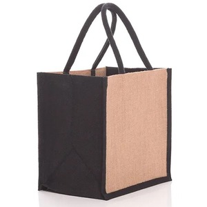 Bolsa de Compras Ecológica de Yute Teñido con Impresión Personalizada, Asa Acolchada de Algodón y Patrón de Letras - Precio Incluido - Product Image 2