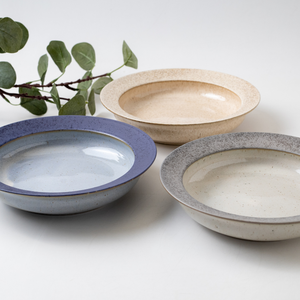 Pebble COU 220mm Deep <b>Bowl</b>-Made in Japan Mino Ware Large Porcelain Celadon Soup and Noodle <b>Bowl</b> <b>Microwave</b> & Dishwasher Safe - Product Image 1