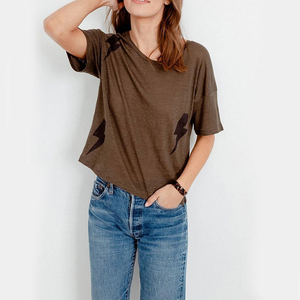 เสื้อยืดผู้หญิงไซส์ใหญ่ทรงปกติสไตล์วินเทจ ผ้าฝ้าย 100% ระบายอากาศได้ดี เหมาะสำหรับฤดูร้อน |   เสื้อยืดคอกลมแขนสั้น - Product Image 4