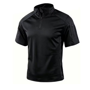 Service OEM – Nouveau Maillot de Baseball Respirant et Hydrofuge à Manches Courtes avec Col Zippé pour Adultes – Noir, Antibactérien, Idéal Entraînement en Cage de Frappe - Product Image 1