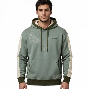 Sudadera con Capucha para Hombre, Color Personalizado, Estampado de Diamantes de Imitación, Corte Regular, Estilo Casual para Otoño - Product Image 1