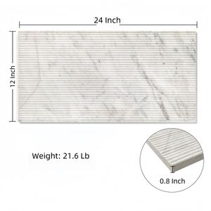 Marmo Bianco 12*24 con Finitura Texturizzata OL e Design Scanalato 3D per Decorazione Murale - Product Image 2