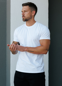 T-shirt Homme en Coton Peigné Respirant 260g, Motif Fleur Frit, Couleur Unie, Style Vieilli, pour le Commerce International - Product Image 4