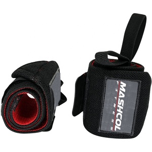 OEM profesional grado 18 ''Premium muñequeras envolturas personalizadas de algodón rígido elástico pulgar bucle transpirable Powerlifting muñeca - Product Image 1