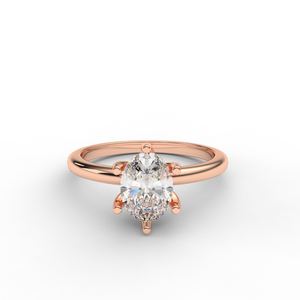 Minimal Oval Lab Grown Diamond Solitaire Ring in 9kt Yellow / White / Rose Gold - Product Image 5