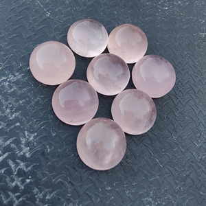 Quartz rose naturel poli et calibré |   Pierre cabochon ronde en vrac pour la fabrication de bijoux, tailles personnalisées disponibles - Product Image 6