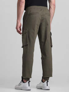 Pantalon cargo pour homme, taille élastique, multi-poches, style streetwear décontracté, vert olive, toile respirante, style automne - Product Image 3