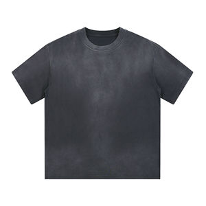 T-shirt pour homme en coton 100% de haute qualité, coupe ample, vintage, effet délavé à l'acide. - Product Image 1