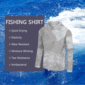 Chemise de pêche à manches longues pour homme, impression par transfert thermique, UPF 50, anti-UV, unie, 100% polyester, évacuation de l'humidité, vêtements d'extérieur - Product Image 5