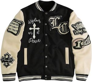 Chaqueta de Invierno Cálida y Cómoda para Hombre, Estilo Letterman, con Cuello Alto, Logotipo Frontal, Resistente al Viento, Ecológica, de Alta Calidad a un Precio Razonable - Product Image 1