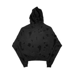 Sudadera con Capucha Estilo Urbano, Diseño Desgastado, Algodón Grueso, Mezcla de Algodón - Product Image 2