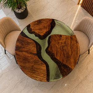 Premium Modern Eco-Friendly Round <b>Clear</b> Epoxy Resin Coffee <b>Table</b> Handmade Tabletop for Home Hotel Interior Furniture - Product Image 3