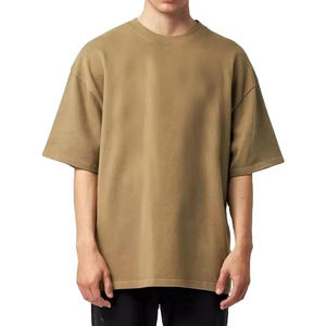 T-shirts amples en coton éponge 100 % de haute qualité à col rond, style streetwear DIY, anti-plis, personnalisables avec logo pour homme - Product Image 2