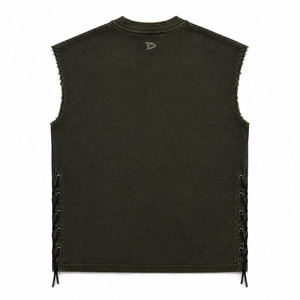 Hip Hop Tank Personalized Distressed <b>Y2K</b> Sleeveless Tee Oversized Boxy Streetwear Muscle <b>Shirt</b> Side Polyester/Cotton Print - Product Image 4