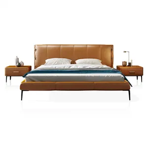 Moderne Luxe Tweepersoonsbed Met Opbergverstelbare Gestoffeerde Bedframe Massief Houten Multiplex Paneel Slaapkamermeubilair Fabrieksprijs