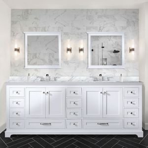 Mobile bagno doppio bianco con piano in marmo di Carrara 84 pollici L X 22 Pollici Mobili da Bagno D - Product Image 2