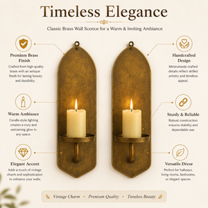 Vintage Brass Wall Candle <b>Sconce</b> Decorative Metal Wall Candle Holder Luxury Rustic Farmhouse Wall Décor for Living Room Hallway - Product Image 5