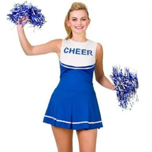 Conjunto de Uniforme de Porristas para Niñas, Azul, Amarillo y Blanco, Top de Manga Larga, Falda Plisada - Product Image 5