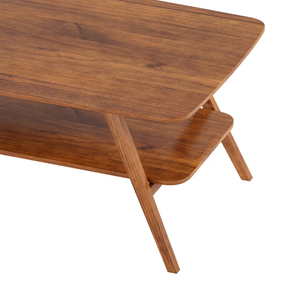 Vente en gros Table basse rectangulaire en bois à 2 niveaux ouverte Style panneau moderne pour un grand rangement dans votre salon - Product Image 5