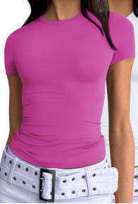เสื้อยืดผู้หญิงคอโอ ทรงหลวม ผ้าคอตตอนถักคุณภาพสูง 260gsm 100%  แบบลำลอง  รับสกรีนโลโก้ ขายส่งเกรดพรีเมียม - Product Image 4