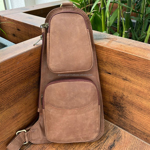 Date hommes pleine Grain en cuir véritable poitrine sac Offre Spéciale Vintage cuir de vachette cyclisme sport sac à bandoulière décontracté sac à bandoulière - Product Image 4