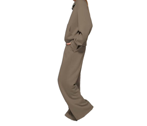 Chándal Nuevo y Elegante con Diseño Personalizado, Color Sólido, Corte Regular, Top Largo para Mujer, Cierre con Cordón, Capucha, Poliéster/Algodón - Product Image 1