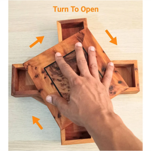 Handmade Burl Wood Jewelry <b>Box</b> 4-<b>Drawer</b> Rotating <b>Storage</b> Organizer Vintage Luxury Decorative Wooden Treasure Case for Gifts - Product Image 3