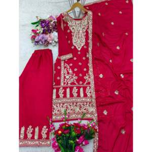Women's <b>Party</b> Wear <b>Top</b> Sarara Dupatta Set with Sequence Work - Product Image 3