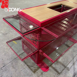 Exhibidores Metálicos Perforados Modernos para Comercios, Resistentes, con Base para Piso, 3 Estantes, Altura Ajustable, Servicio OEM Disponible en Vietnam - Product Image 3