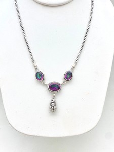 Vintage Gold Plated Mystic Topaz Bali Necklace Handmade Gemstone Jewelry Elegant Women Gift Wholesale Supplier - Product Image 6