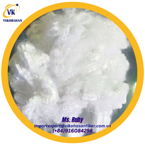 Vikohasan 15D poliéster reciclado blanco 100% fibras cortadas ignífugas para almohadas HS relleno hueco para uso en hormigón - Product Image 6