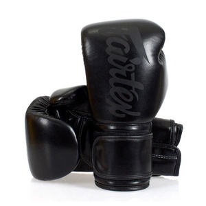 นวมชกมวยหนังแท้ Fairtex แบบเต็มนิ้ว ปิดด้วยเวลโคร สำหรับผู้ใหญ่ สีดำ - Product Image 2